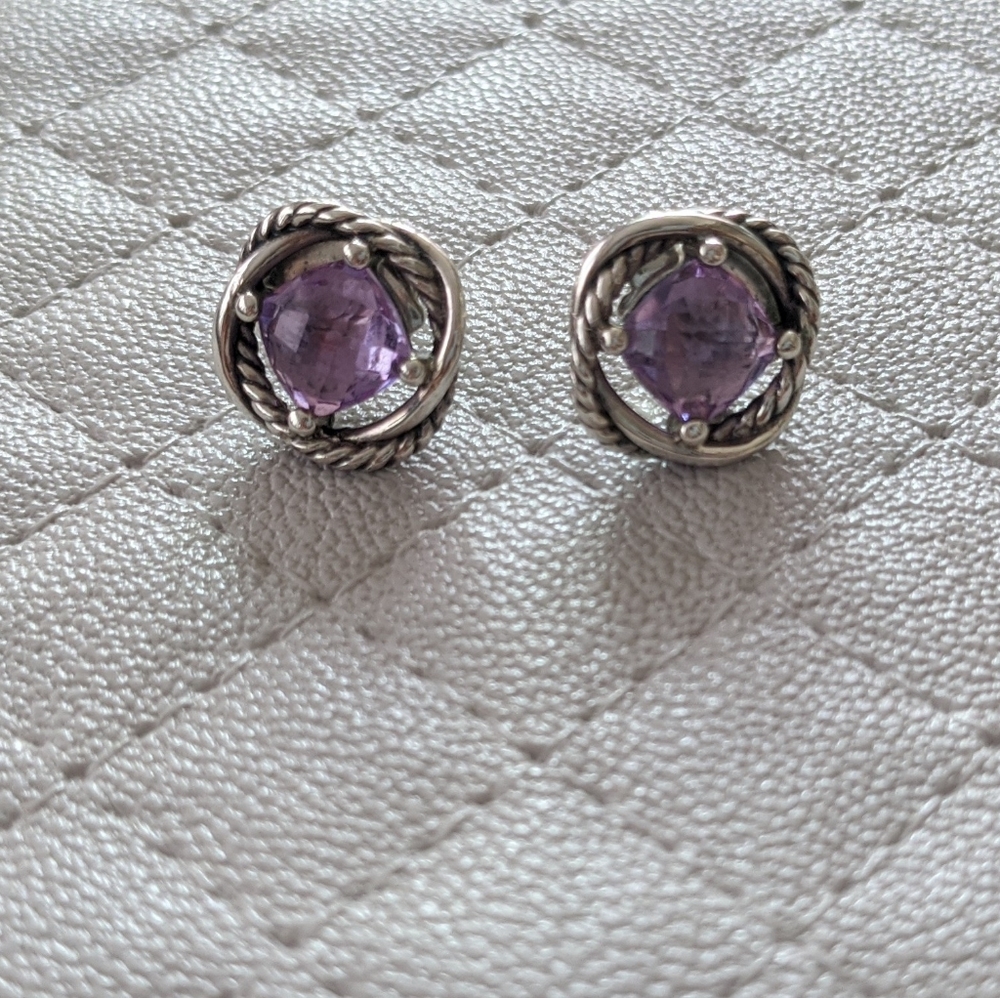 Amethyst David Yurman Infinity Earrings - Picture 1 of 5